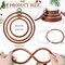 9-Piece Vintage-Style Embroidery Hoop Set – Faux Wood Circular Frames in 3 Sizes (3.5", 4.3", 5.3") – Antique Brass Hanging Rings for Cross Stitch, Ornament Display & DIY Craft Projects